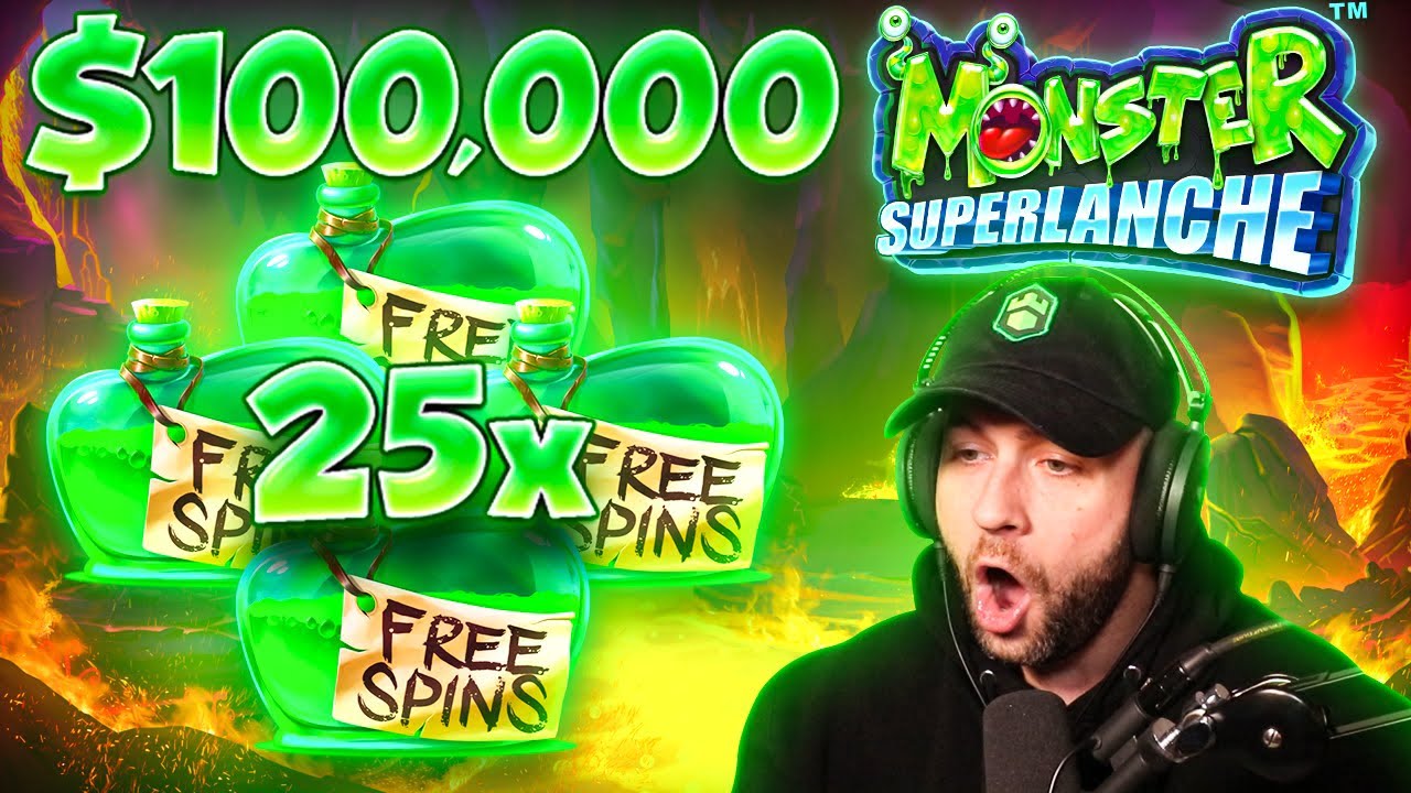 I Spun in a $100,000 BONUS on the ALL NEW slot, MONSTER SUPERLANCHE!! (Bonus Buys)