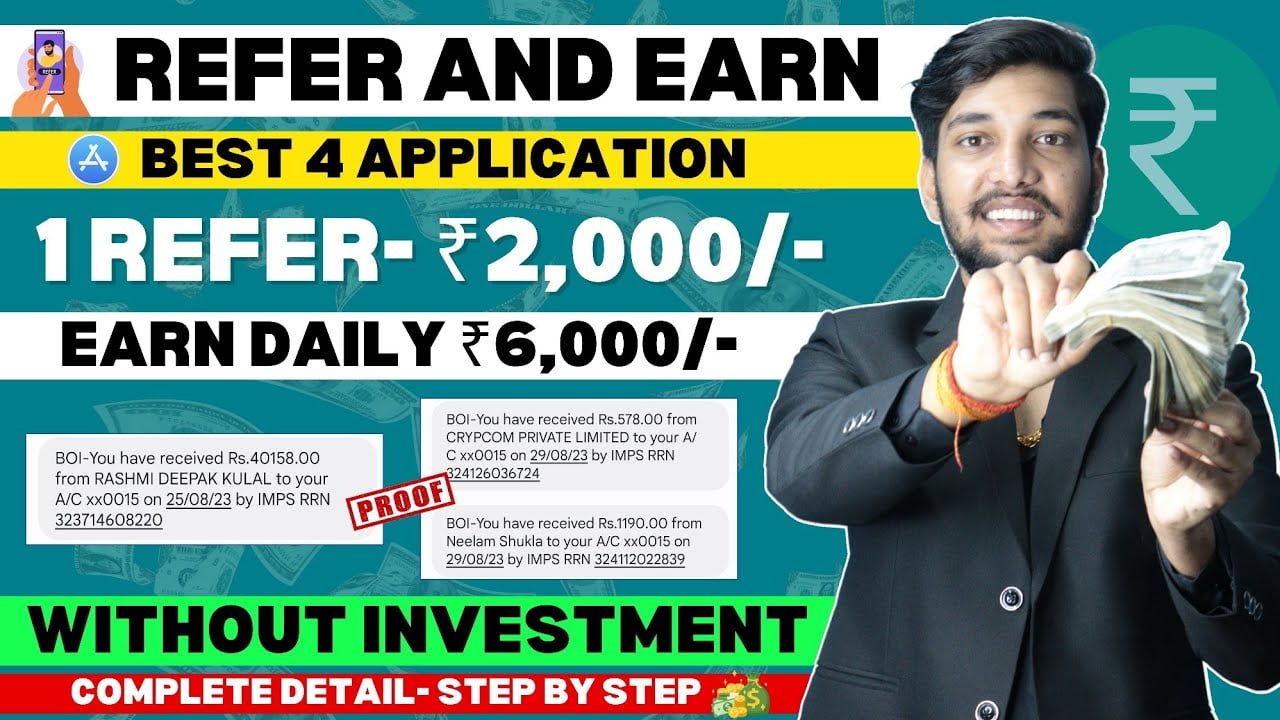 1 Refer ₹2000 | Refer And Earn App | Best Refer And Earn Apps | Refer And Earn | Without Kyc