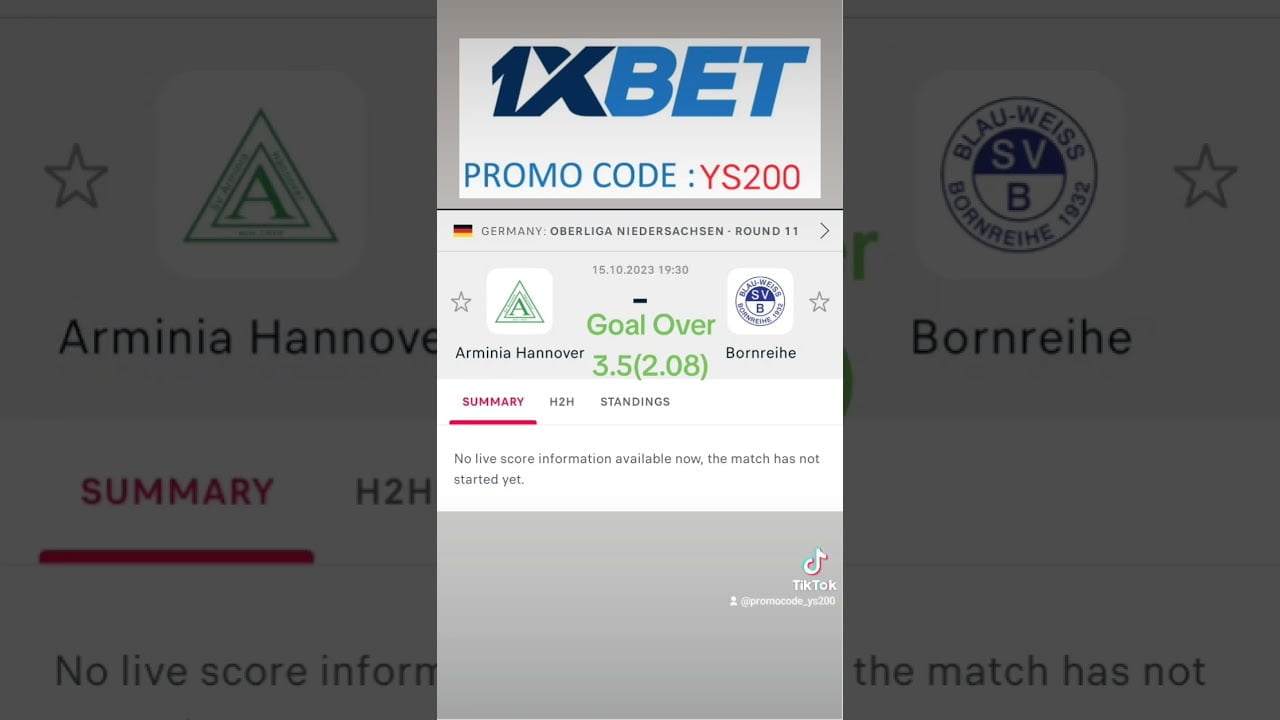 1xBet : 100% first deposit bonus up to 100 USD    Registration with the  Promo Code: YS200